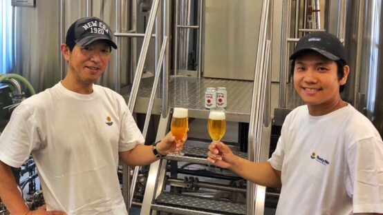 Rusty Nest Breweryのオーナーケンタローさんとブルワーえびちゃん